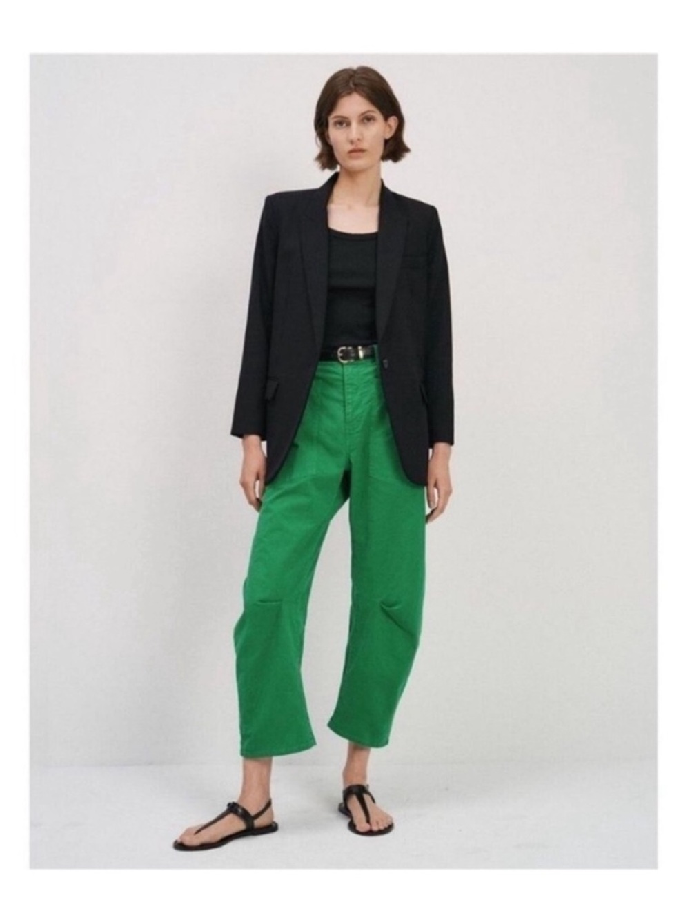 Nili Lotan Shon Pants Sz 12 Malachite Green Barrel